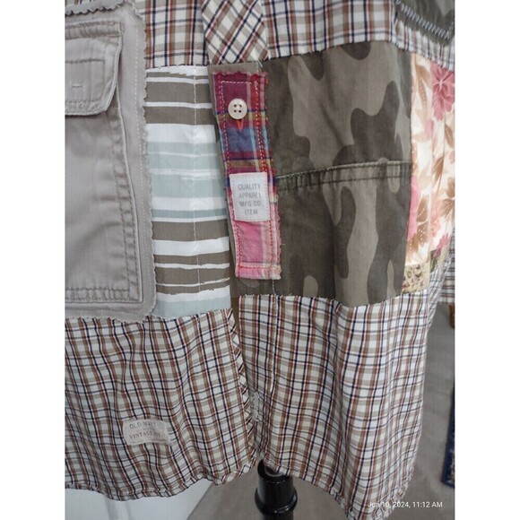 Custom Western Shirt Upcycled Funky Boho Patchwork Cottage Shabby Chic Shacket - Picture 10 of 10